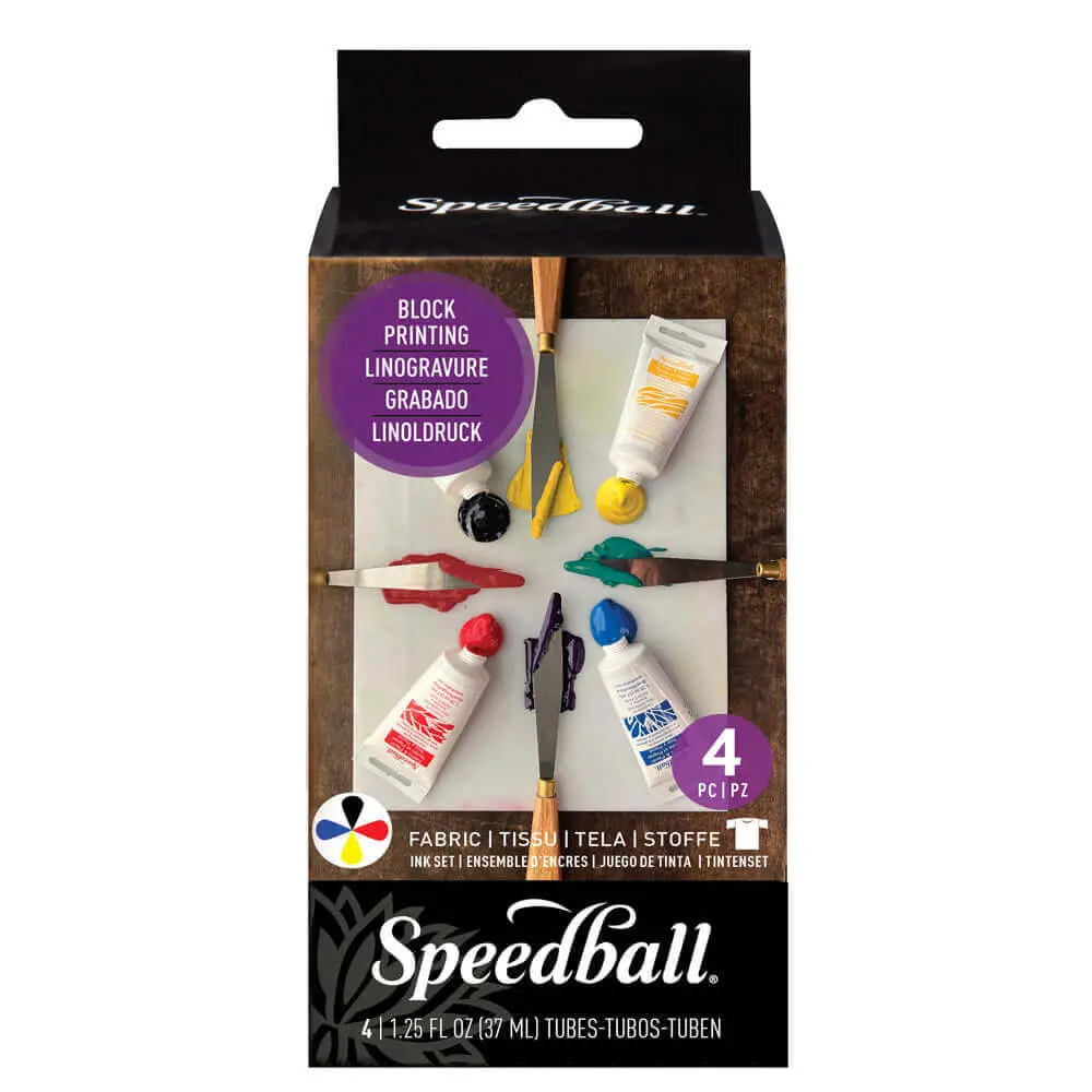 Speedball Basic Fabric Block Printing Set 4 x 37cc